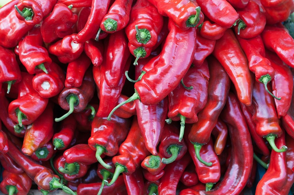 many chili peppers